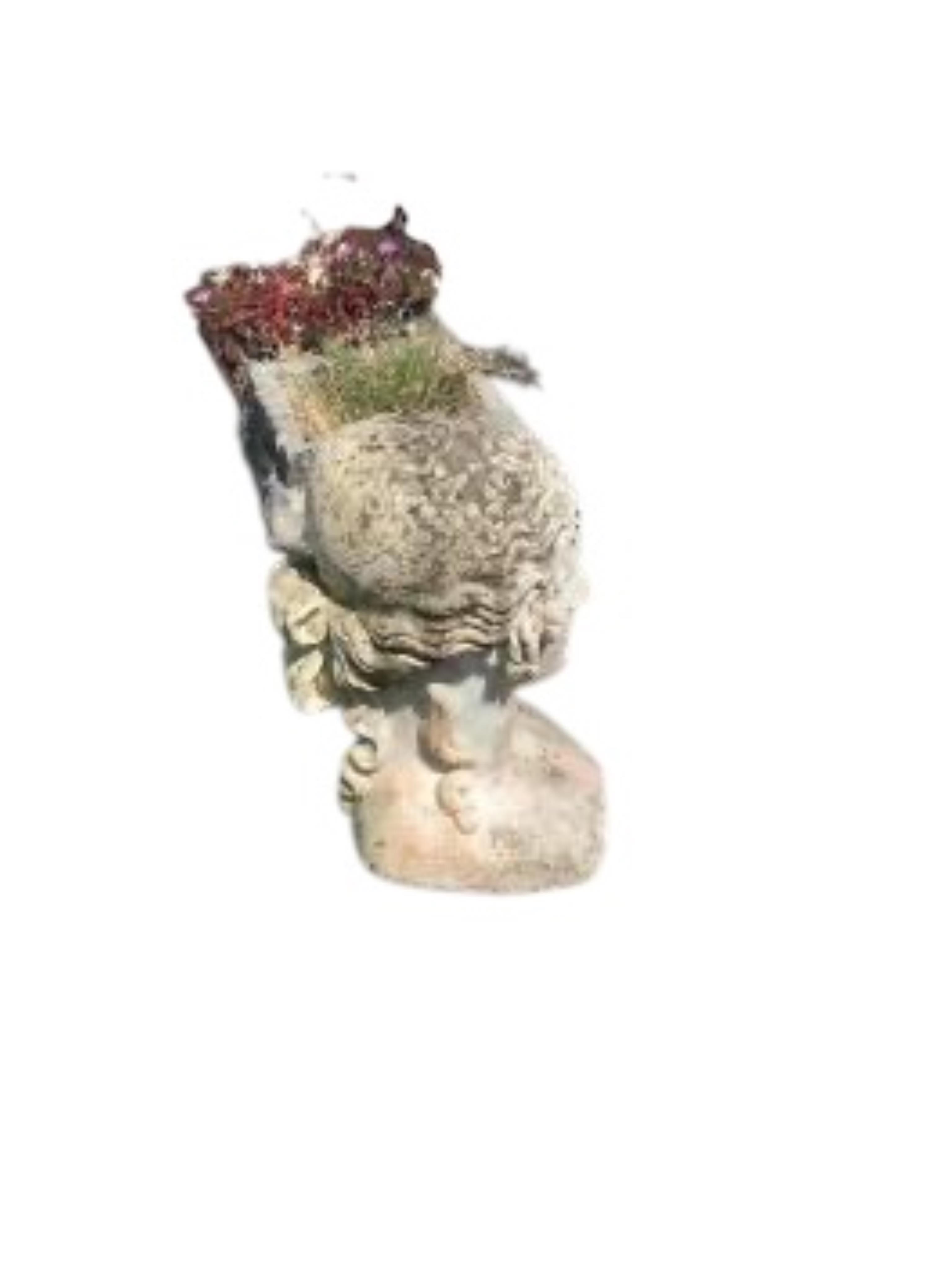 A reconstituted stone classical female bust garden ornament, height 50cm